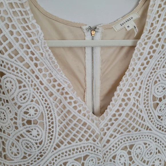 Soieblu Lace Dress Cream Sz M - Picture 5 of 10